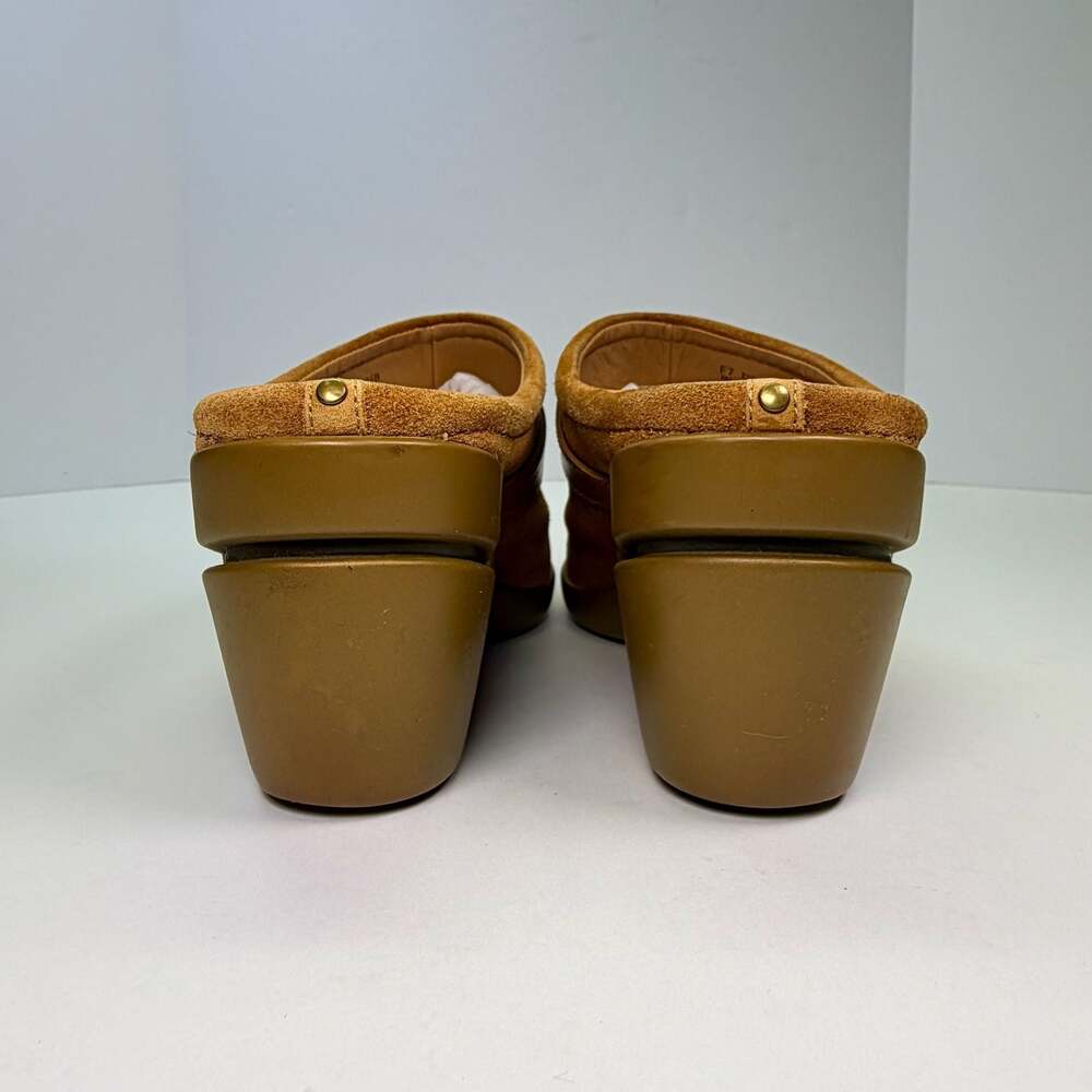Cole Haan Women's Brown Suede Wedge Mule Clogs with Buckle Detail Size 8.5 B - Picture 9 of 15
